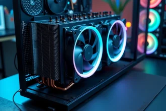 ARCTIC Liquid Freezer III Pro 360 RGB monté dans un boîtier PC vitré avec radiateur 360mm et ventilateurs RGB