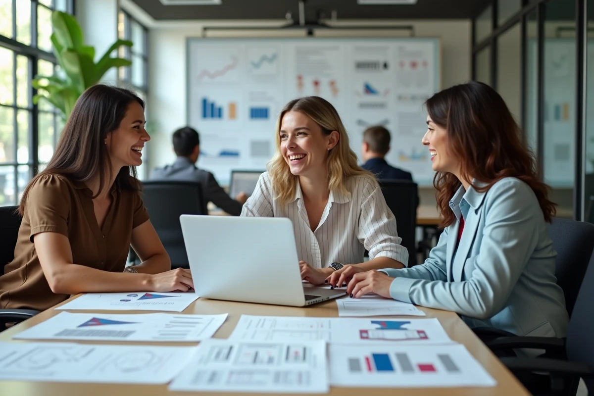 Équipe marketing en réunion pour optimiser le taux de conversion d'une boutique Shopify