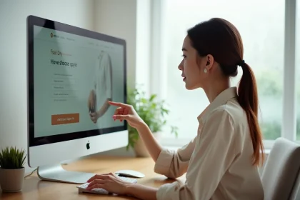 Femme qui navigue sur une boutique Shopify pour améliorer les taux de conversion e-commerce