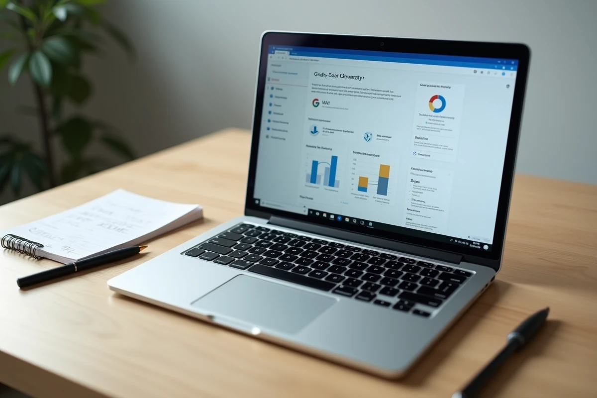 Écran d'ordinateur portable affichant le tableau de bord Windows Defender Antivirus sur Windows 11